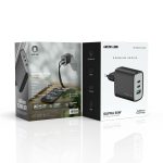 Wall Charger GNS65W2CAUKBK - 65W GaN, 2 USB-C & 1 USB-A, Black - تصویر 3