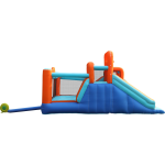 Adventure Park Inflatable Bounce House with Pool, Trampoline, Water Cannon, 60s Inflation, 135kg Load, 4.8x3.5x2.5m - Blue - تصویر 10