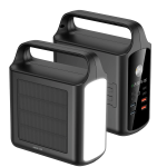Xtreme Solar Power Bank 100000mAh with Integrated Cables - Black