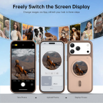 Smart Display Case with 1.85" IPS Screen & Rear-Camera Live Preview for iPhone 18 Pro Max/17 Pro Max - Brown - تصویر 2