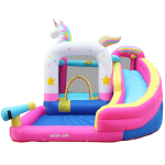 Wonder Land Inflatable Bounce House with Trampoline, Basketball Hoop, Tunnel & Pool, Ages 3-8, 3.7x3.2x2.0m - Pink - تصویر 10