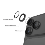 Classic Camera Lens Protector for iPhone 18 Pro Max, Ultra Slim, 9H Hardness - Black - تصویر 3