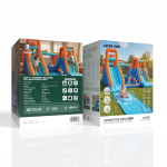 Adventure Park Inflatable Bounce House with Pool, Trampoline, Water Cannon, 60s Inflation, 135kg Load, 4.8x3.5x2.5m - Blue - تصویر 12