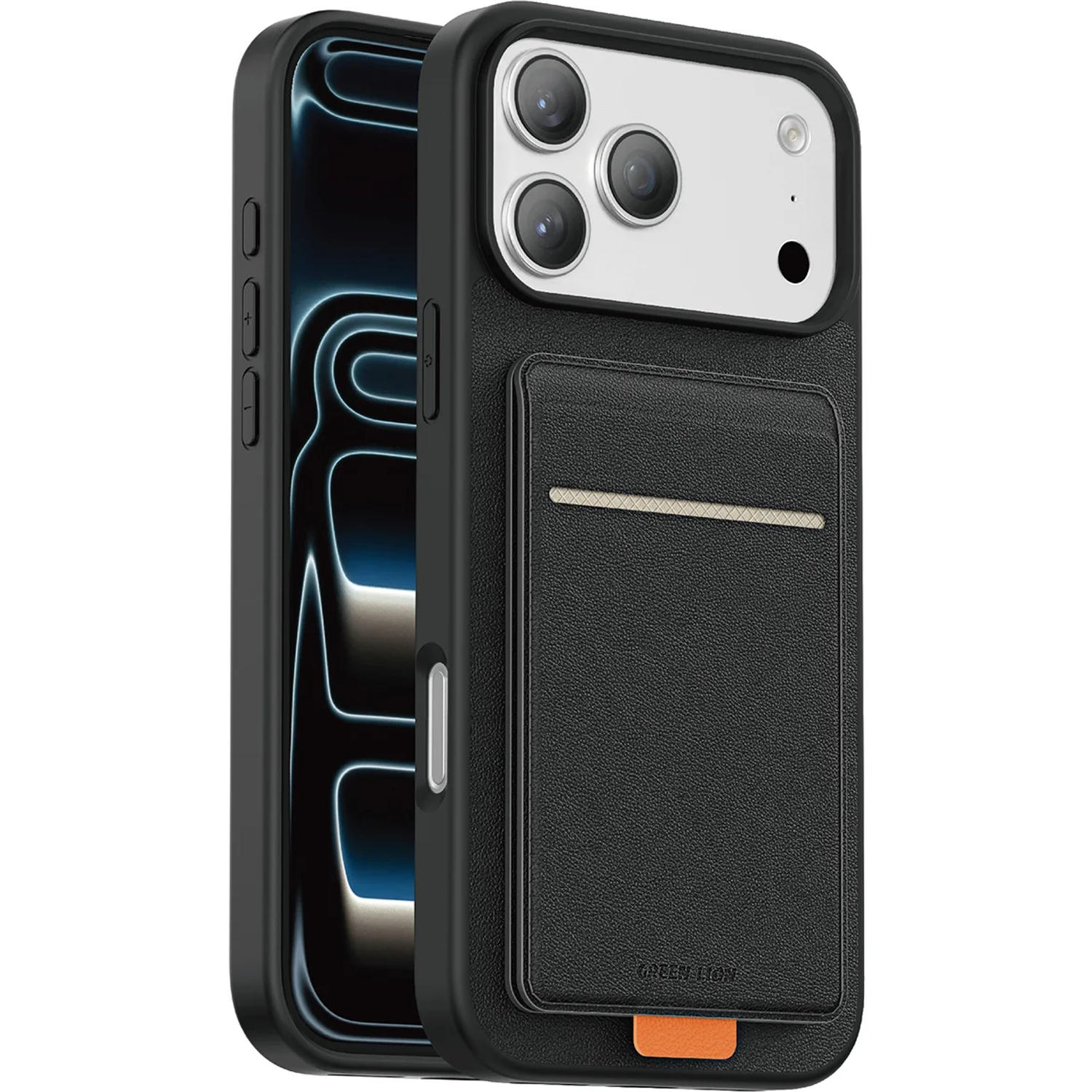 Leather Regal Case for iPhone 18 Pro - Card Holder, Black Leather Regal Case for iPhone 18 Pro - Card Holder, Black - تصویر 1