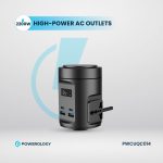Powerology Magsafe Power Hub PWCUQC014 - 65W PD, 15W Wireless, UK Plug, Black - تصویر 5