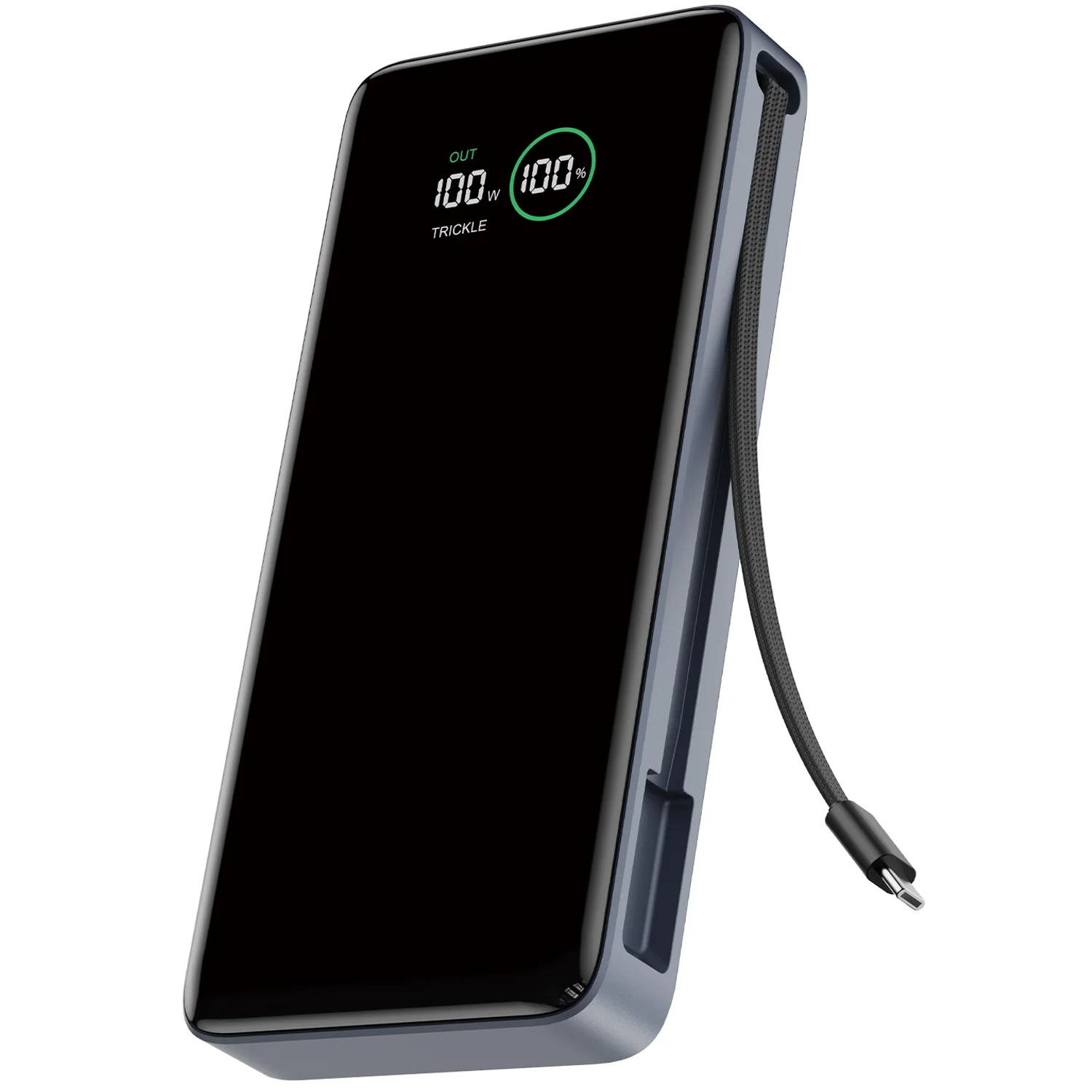 Madrid 25000mAh Power Bank 100W PD Ultra-Fast Built-in USB-C Cable Digital Display - Black Madrid 25000mAh Power Bank 100W PD Ultra-Fast Built-in USB-C Cable Digital Display - Black - تصویر 1