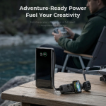 Madrid 25000mAh Power Bank 100W PD Ultra-Fast Built-in USB-C Cable Digital Display - Black - تصویر 5