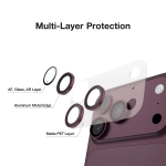 Kanzen iPhone 18 Pro Max Camera Lens Protector, 9H Hardness with AR Coating - Burgundy