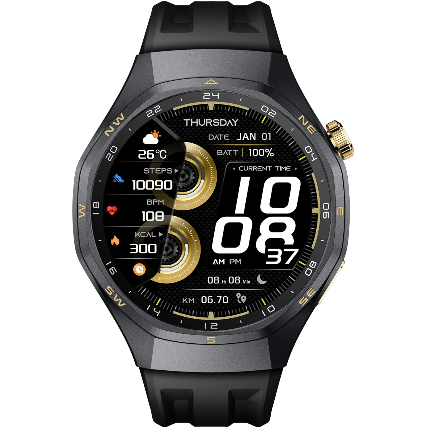 Smart Watch GL-SWA69 - 1.43" AMOLED, Black Smart Watch GL-SWA69 - 1.43" AMOLED, Black - تصویر 1