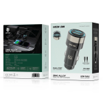 Zinc Alloy Dual PD Car Charger with Blue LED Light, 60W Total Output with 1m USB-C to USB-C Cable - Black - تصویر 7