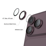 HD Plus Camera Lens Protector for iPhone 18 Pro/Pro Max - Anti Glare, Burgundy - تصویر 2