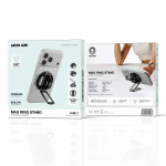 Mag Ring Stand 2-in-1 Phone Holder, N52 Strong Magnets, 180° Double Fold Kickstand, Zinc Alloy - Black - تصویر 4