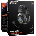 Gaming Headset Infinity Mirror RGB - Detachable Mic, Black - تصویر 4