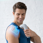TRAINER T2 Handheld Massage Gun 30W 9 Speeds 6mm Amplitude 4 Heads USB-C - Grey - تصویر 2