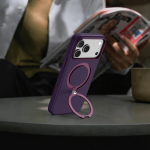 Kenton MagSafe Leather Case with Ring Kickstand for iPhone 18 Pro/17 Pro - Burgundy - تصویر 2