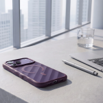 WYN MagSafe Hybrid PC + TPU Case for iPhone 18 Pro Max, Wavy Anti-Slip Texture, Aluminum Camera Protection - Burgundy - تصویر 7