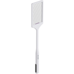 ZAP Insect Killer Racket, 3000V, 2000mAh Rechargeable Battery with Dual-Wave UV Light & 100° Flexible Handle - White