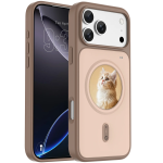 Smart Display Case with 1.85" IPS Screen & Rear-Camera Live Preview for iPhone 18 Pro Max/17 Pro Max - Brown