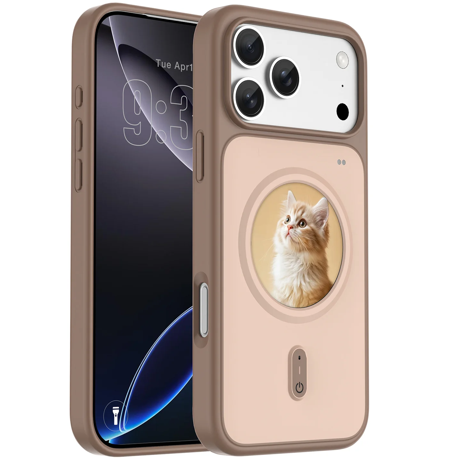 Smart Display Case with 1.85" IPS Screen & Rear-Camera Live Preview for iPhone 18 Pro Max/17 Pro Max - Brown Smart Display Case with 1.85" IPS Screen & Rear-Camera Live Preview for iPhone 18 Pro Max/17 Pro Max - Brown - تصویر 1