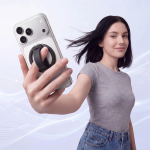 Rennes Rotating Phone Ring Stand with Liquid Silicone Loop & Magnetic Ring - Grey - تصویر 2
