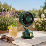1950 Vintage Desktop Fan, 3600mAh Battery - Green - تصویر 4
