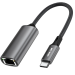 Link Hub USB-C to Ethernet Adapter 1000Mbps Aluminum Alloy Braided Cable Plug & Play - Grey - تصویر 6