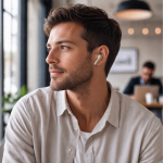 Lancaster Wireless Earbuds, Bluetooth 6.0, 13H Playtime, Touch Control, Dual-Mic Clear Calls, LED Display - Beige - تصویر 2