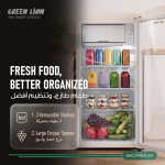 GMF-83A Mini Fridge, 83L Capacity, Transparent Door + Interior Lights + Adjustable Shelves - White - تصویر 4