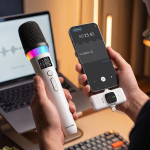 Wireless Microphone GM-97X with Remote - White - تصویر 2
