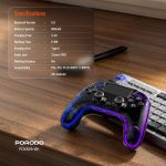 Gaming Controller PDX628-WH - 900mAh, RGB Lights, Black - تصویر 6