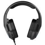 Commander Wired Gaming Headphones with Ambient LED Light & Fold-Away Mic - Black - تصویر 5