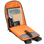 Laptop Backpack PDX533 - Water-Resistant PU, USB-C Port, Black/Orange - تصویر 17