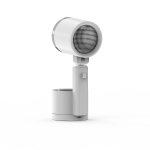 Como Folding Fan with LED Lamp, 7200mAh Battery, Portable Table Fan - White - تصویر 9