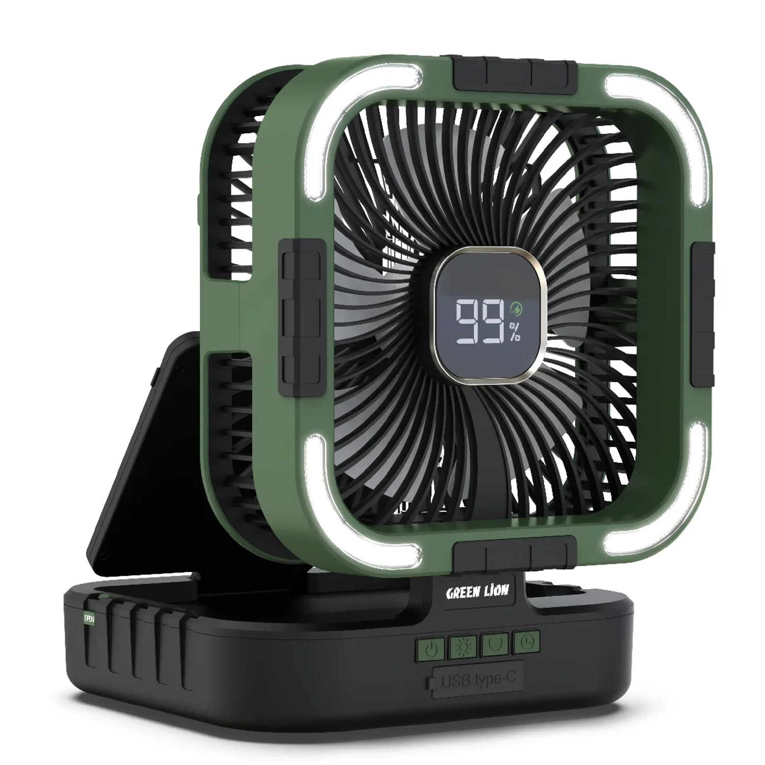 Solar Fan GNPF25SOLFNBK - 3-in-1 Fan, Light & Power Bank, Black Solar Fan GNPF25SOLFNBK - 3-in-1 Fan, Light & Power Bank, Black - تصویر 1