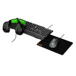 Gaming Set PDX213-BK - 4-in-1, Rainbow Keyboard, 800-3400 DPI Mouse, Black - تصویر 3