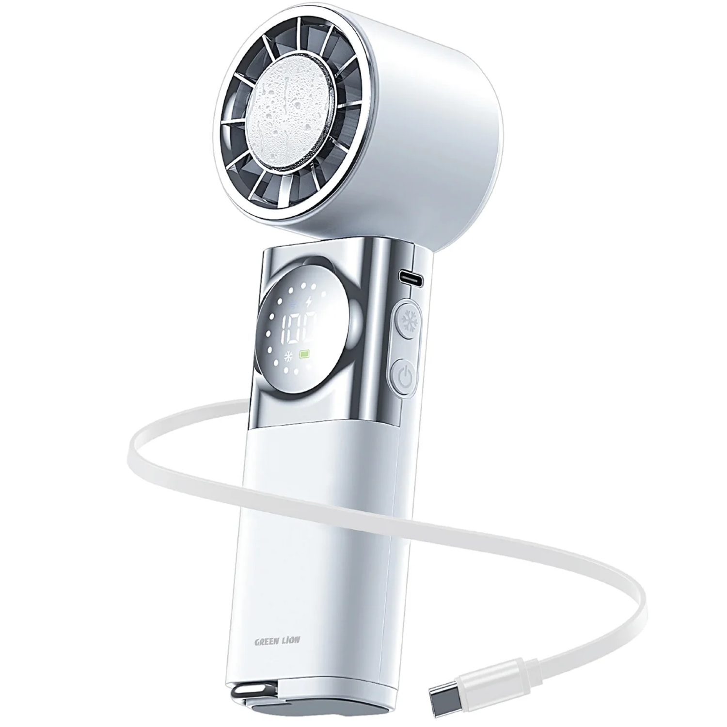 Handheld Mini Fan POWER WIND GNPF12PWNDWH - 2 in 1, White Handheld Mini Fan POWER WIND GNPF12PWNDWH - 2 in 1, White - تصویر 1