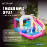 Wonder Land Inflatable Bounce House with Trampoline, Basketball Hoop, Tunnel & Pool, Ages 3-8, 3.7x3.2x2.0m - Pink - تصویر 2