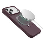 Minister iPhone 18 Pro Max MagSafe Case, PU Leather, 360 Rotating Stand - Burgundy - تصویر 8