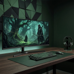 Phantom 32" Curved Gaming Monitor with RGB Lights, 240Hz FHD 1080p, 1800R HVA Panel, NVIDIA G-SYNC & AMD FreeSync Compatible - Black - تصویر 6