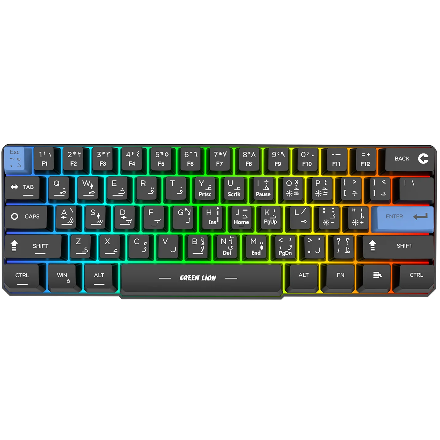 GKM-60 Wired Gaming Keyboard - Rainbow Backlight, Black GKM-60 Wired Gaming Keyboard - Rainbow Backlight, Black - تصویر 1