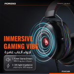 Gaming ALOMA Wired Gaming Headphones 50mm Drivers RGB Soft Over-Ear Pads Mic for PC Consoles - Black - تصویر 3