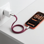 Ultra-Thin Braided 100W USB-C to USB-C Cable (1m) - Burgundy - تصویر 2