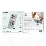 Mag Ring Stand 2-in-1 Phone Holder, N52 Strong Magnets, 180° Double Fold Kickstand, Zinc Alloy - Silver - تصویر 4