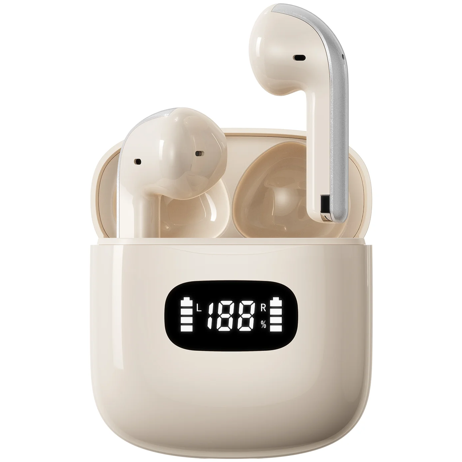 Carlton Wireless Earbuds, Bluetooth V6.0, 12Hrs Playtime, Dual-Mic Clear Calls - Beige Carlton Wireless Earbuds, Bluetooth V6.0, 12Hrs Playtime, Dual-Mic Clear Calls - Beige - تصویر 1