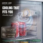 GMF-55 Mini Fridge, 55L Capacity, Transparent Door & Interior Lights - White - تصویر 3