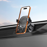 GX-13 Dual Hold Car Air Vent Mount, N52 Strong Magnets, MagSafe Compatible, 360° Rotation, Retractable Hook - Black - تصویر 2