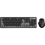 Wireless Keyboard & Mouse Set PDX225-GYB - Arabic Keys, Grey
