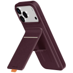 Leather Regal Case for iPhone 18 Pro Max - Card Holder, Burgundy - تصویر 3