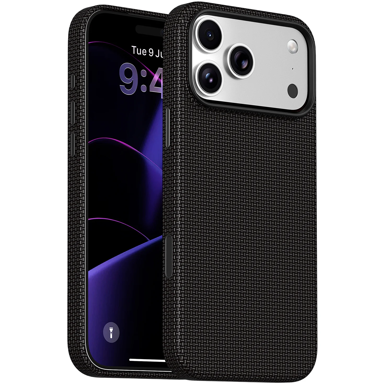 Florenza Woven Fabric MagSafe Case for iPhone 18 Pro/17 Pro 2600GS Drop Protection - Black Florenza Woven Fabric MagSafe Case for iPhone 18 Pro/17 Pro 2600GS Drop Protection - Black - تصویر 1