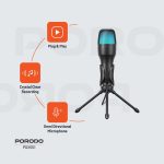 Gaming Condenser Microphone PDX551 - USB, Black - تصویر 3